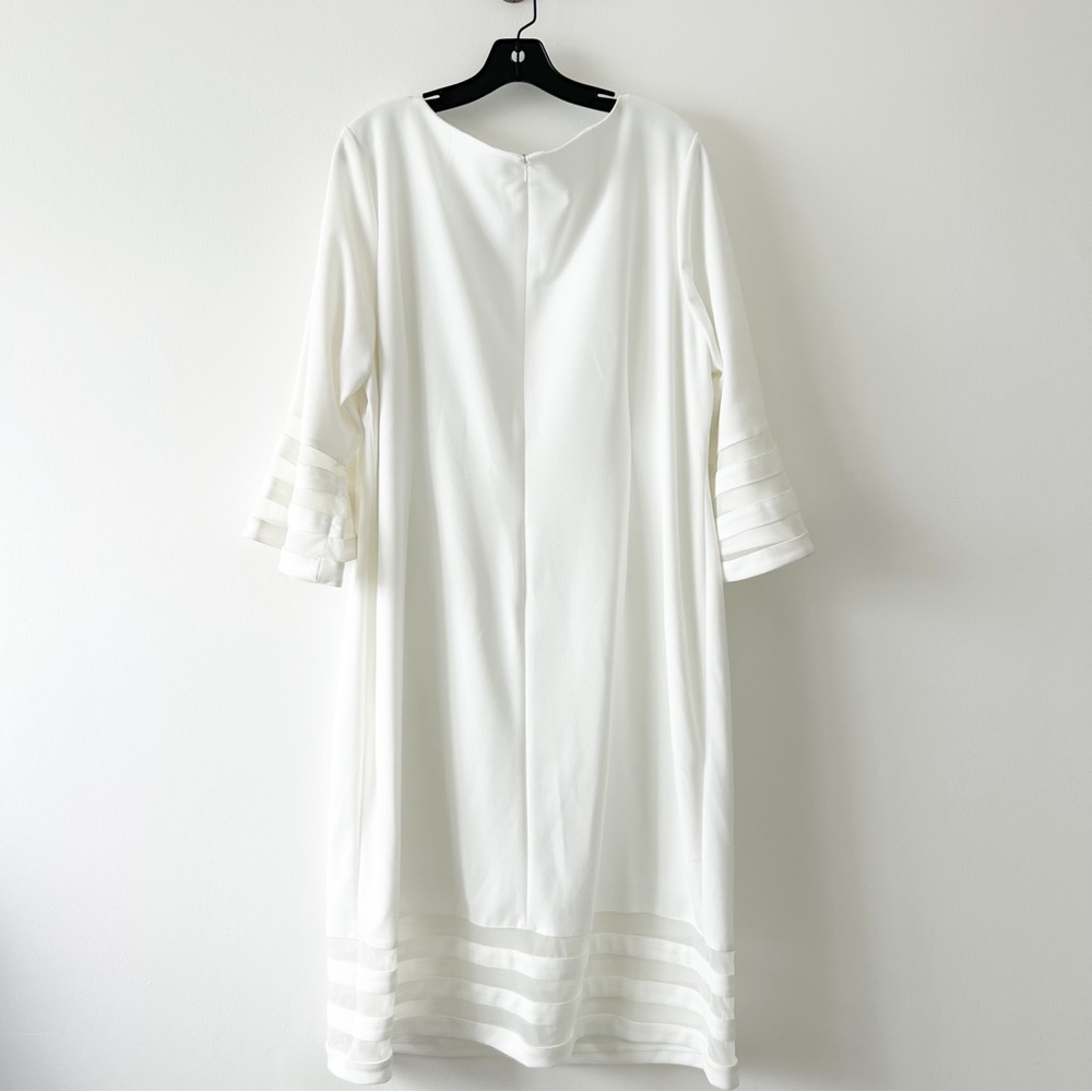 NEW Calvin Klein White Sheer Mesh Stripe Sheath Dress Size 22W - Picture 6 of 8